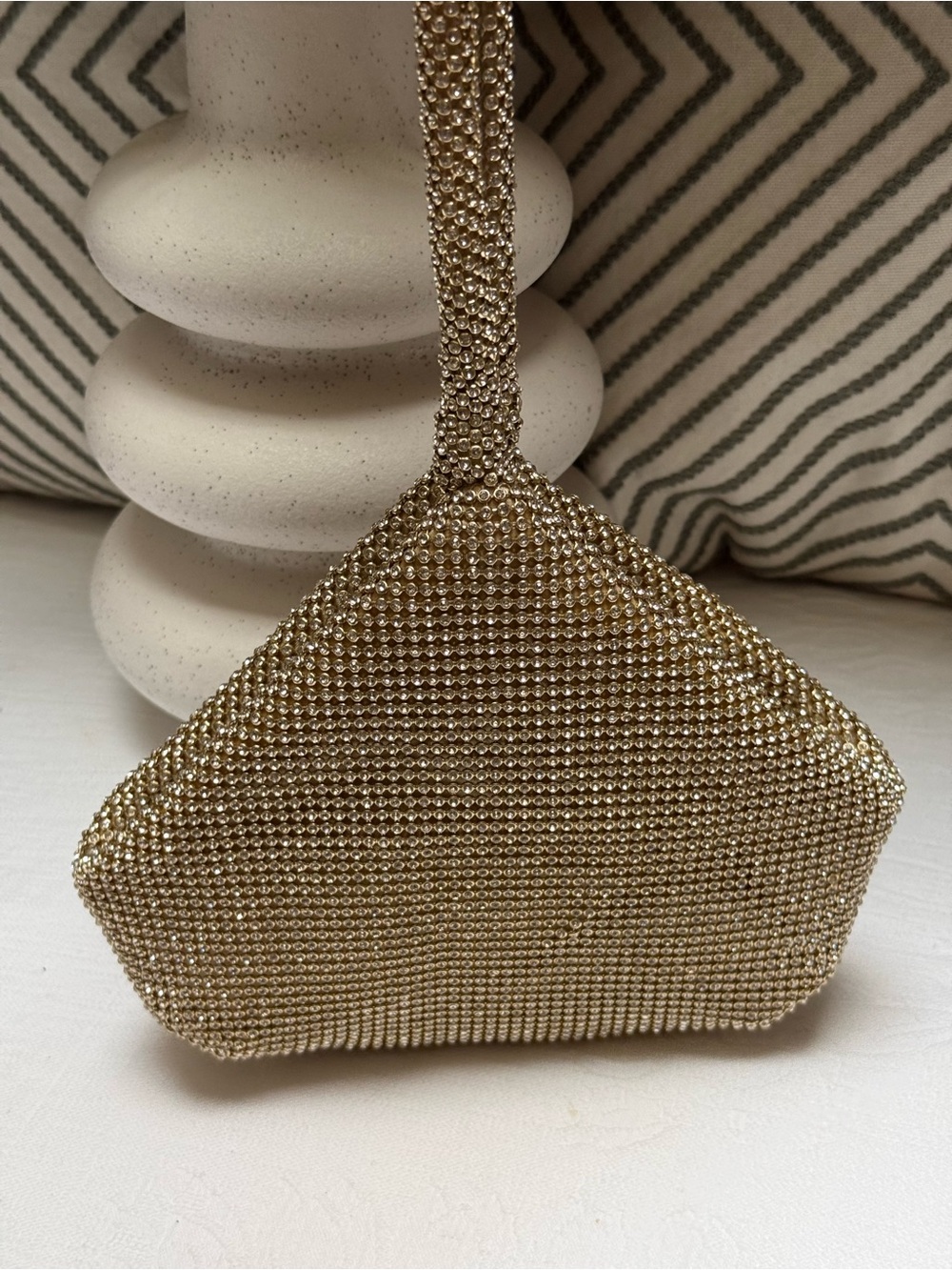 Vintage Gold Evening Wristlet Bag - Elegant Sparkle